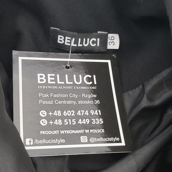 Belluci ladies cropped blazer/jacket Black Sz XL Acubi Preppy chic office siren - Picture 9 of 10